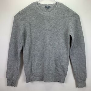 Kier & J Mens Wool Cashmere Distressed Crewneck Pullover Sweater Gray M